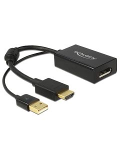 Delock adaptér HDMI-A samec > Displayport 1.2 samice černá