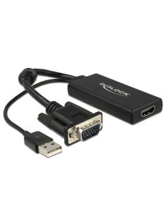 Delock adaptér VGA na HDMI s audio černý