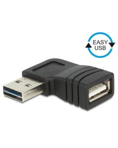 Delock adaptér EASY-USB 2.0-A samec > USB 2.0-A samice pravoúhlý levý/pravý