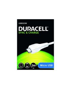 Duracell -  napájecí a synchronizační kabel pro Micro USB zařízení bílý 2m