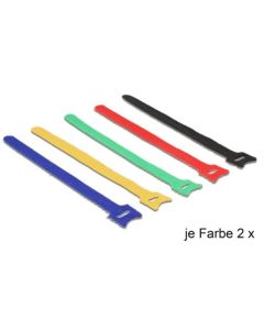 Delock deset kusů barevných vázacích pásky na suchý zip L 200 x W 12 mm