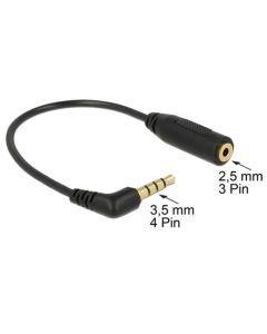 Delock Audio kabel Stereo jack 3.5 mm 4 pin samec > Stereo jack 2.5 mm 3 pin  samice pravoúhlá