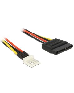 Delock napájecí kabel SATA 15 pin samec > 4 pin floppy samec 24 cm