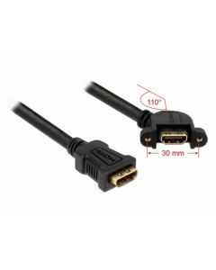 Delock Cable HDMI A samice > HDMI A samice přišroubovatelná 110° nahnutá 25 cm