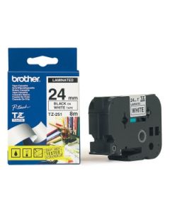 Brother - TZe-251, bílá / černá (24mm, laminovaná)