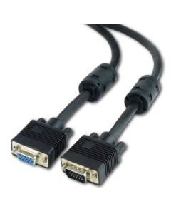 GEMBIRD Kabel prodlouž mon 15M/15F VGA 9m stíněný extra, ferrity, BLACK