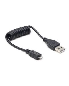 GEMBIRD Kabel USB A Male/Micro B Male 2.0, 60cm, Black, kroucený