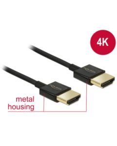 Delock Kabel High Speed HDMI s Ethernetem - HDMI-A samec > HDMI-A samec 3D 4K 3 m aktivní Slim Premium