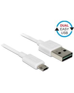 Delock kabel EASY-USB 2.0 Type-A samec > EASY-USB 2.0 Type Micro-B samec bílý 2 m