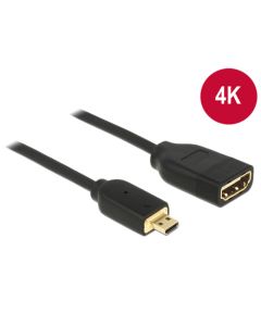 Delock kabel High Speed HDMI s Ethernetem – HDMI Micro-D samec > HDMI-A samice 3D 4K 20 cm