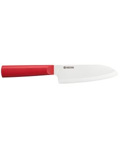Kyocera Nůž Santoku 14 cm, bílá čepel, červená rukojeť