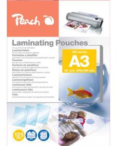 PEACH laminovací folie A3 (303x426mm), 125mic, lesklé, 25ks