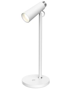 IMMAX LED stolní lampička TIT/ Qi nabíjení/ 12W/ DC12V/1A/ 100-240 VAC/ 150lm/ bílá se stříbrnými prvky