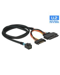 Delock Kabel SFF-8643 samec > U.2 SFF-8639 samec + napájecí konektor SATA 75 cm