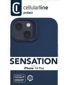 Ochranný silikonový kryt Cellularline Sensation pro Apple iPhone 14 Plus, modrý