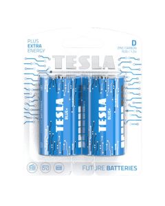 TESLA BLUE+ Zinc Carbon baterie D (R20, velký monočlánek, blister) 2 ks