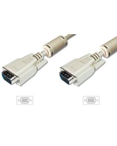 Digitus Připojovací kabel monitoru VGA, HD15 M/M, 1,8 m, 3Coax/7C, 2xferit, be