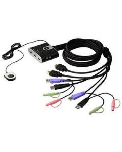 ATEN 2-port HDMI KVM USB2.0 mini, audio, 1.2m kabely, DO