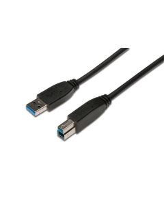 Digitus Připojovací kabel USB 3.0, typ A - B M / M, 1,8 m, kompatibilní s USB 3.0, bl
