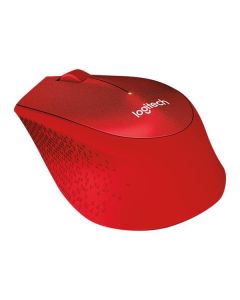 Logitech myš Wireless M330 Silent Plus, optická, bezdrátová, 3 tlačítka, červená, 1000dpi