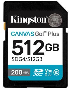 KINGSTON Canvas Go Plus Gen4 512GB SDXC / C10 / UHS-I U3 V30 / up to  200MB/s