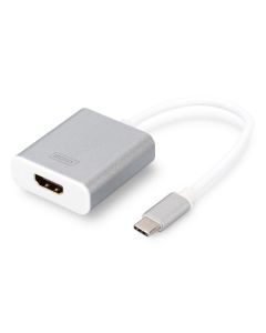 DIGITUS USB Type C 4K HDMI Adaptér, hliníkové šasi, kabel 20 cm, Chipset: CSL-C-001