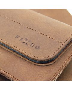 Horizontální kožené pouzdro FIXED Posh se zavíráním, velikost 6XL, hnědé