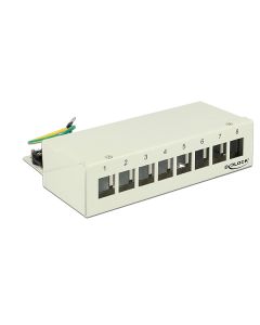 Delock Keystone Desktop Patch Panel 8 Port grey