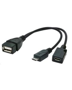 GEMBIRD CABLEXPERT Kabel USB AF/micro BM + micro BF, OTG + dobíjení, 15cm, pro tablety a smartphone