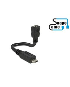 Delock Cable USB 2.0 Micro-B male > USB 2.0 Micro-B female OTG ShapeCable 0.15 m
