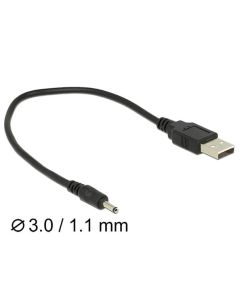 Delock Cable USB Type-A Plug Power > DC 3.0 x 1.1 mm male 27 cm