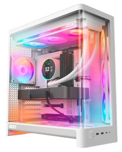 NZXT skříň H6 RGB dvoukomorová / MidT / 3x120mm RGB fan + controller / 2xUSB 3.2 / USB-C / zaoblená prosklená / bílá