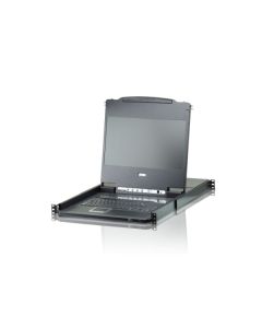 ATEN CL6708MW-ATA-AG SINGLE RAIL 8-PORT DVI FHD LCD KVM 17.3" W/LED LIGHT/USA KB/EU