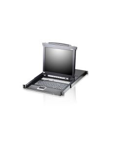 ATEN CL5708M-ATA-AG SINGLE RAIL 8P PS/2-USB LCDKVMP 17INCH W/LED LIGHT/USA KB/EU