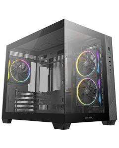 DEEPCOOL skříň CG330 3F / microATX / 3x120 mm ARGB fan / USB 3.0 / 2×USB 2.0/ panoramatická / černá