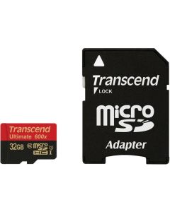 Transcend 32GB microSDHC (Class10) UHS-I 600x (Ultimate) MLC paměťová karta (s adaptérem)