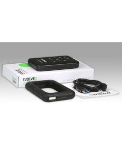 EVOLVEO 2.5" Encrypt 1, externí rámeček na HDD, USB 3.0, celohliníkový, antivibrační silikonový kryt
