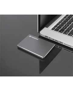 TRANSCEND 2TB StoreJet 25C3N, 2.5", USB 3.0 (3.1 Gen 1) Stylový externí hard disk, ultra-tenký, ocelově šedý