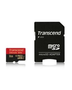 Transcend 8GB microSDHC (Class10) UHS-I 600x (Ultimate) MLC paměťová karta (s adaptérem)