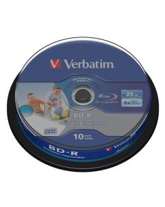VERBATIM BD-R SL DataLife 25GB, 6x, printable, spindle 10 ks