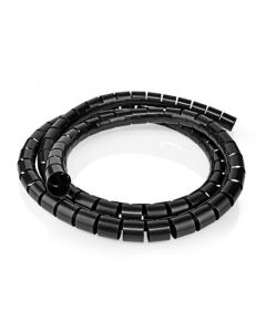 Nedis SWB KS-10BLACK - Cable management | Spirálové pouzdro | 10m | Max. tloušťka kabelu 60 mm | PVC | Černá
