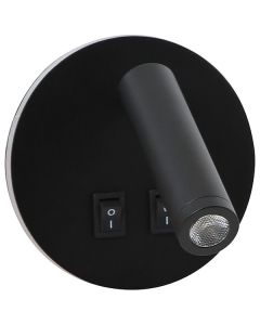 IMMAX GOAL designové nástěnné LED svítidlo, 2 vypínače, 6W, černé