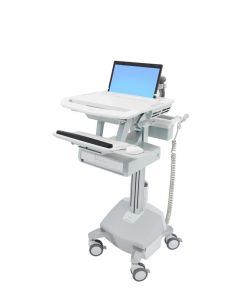 ERGOTRON StyleView® Laptop Cart, LiFe Powered, 1 Drawer (1x1), pojízdný stojan, NTB, Klávesnice, myš, s napájením + šupl