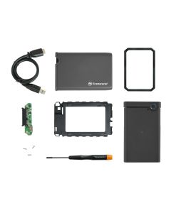 Transcend StoreJet 25CK3 externí rámeček pro 2.5" HDD/SSD, SATA III, USB 3.0, gumové pouzdro, šedý