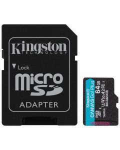 KINGSTON Canvas Go Plus Gen4 64GB microSDXC / C10 / UHS-I U3 V30 / up to  200MB/s / vč. adaptéru