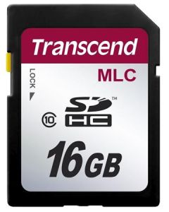 Transcend 16GB SDHC (Class 10) MLC průmyslová paměťová karta (bez adaptéru], 20MB/s R, 16MB/s W