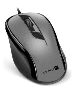 CONNECT IT Optická myš, ergonomická, USB, šedá