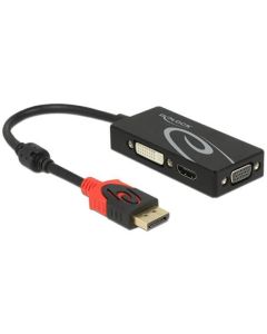 Delock Adaptér Displayport 1.2 samec > VGA / HDMI / DVI samice 4K pasivní černý