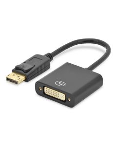 Digitus kabelový adaptér DisplayPort, DP - DVI (24 + 5) M / F, 0,15 m, bez blokování, kompatibilní s DP 1.1, CE, bl