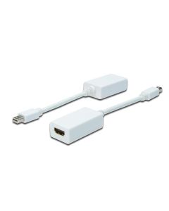 Digitus kabelový adaptér DisplayPort, mini DP - HDMI typ A M / F, 0,15m, kompatibilní s DP 1.1a, CE, wh